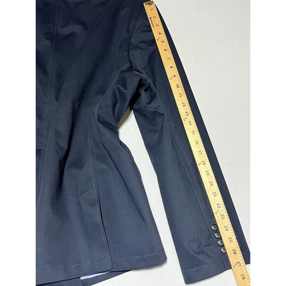 LL Bean Mens Cotton Blazer Jacket Size 46 Regular Navy Two Button Sport Coat - Picture 11 of 15